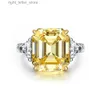 Com pedras laterais Pubang jóias finas 925 Sterling Silver Diamond Ring Yellow/Pink Gem criou moissanita para mulheres Presente de aniversário GRÁTIS YQ231209