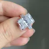 Nuevo diseño de oro sólido 8Cts corte radiante blanco D Vvs1 laboratorio Moissanite diamante anillo de boda de compromiso para mujer