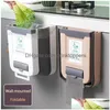 Contenitori per rifiuti Cucina Pieghevole Pattumiera Stoccaggio Armadio domestico Porta appesa Cestino grande Parete di smistamento creativa 230725 Consegna a goccia Dhgml