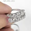 サイドストーン付きEWYAトレンディ3.26CTTW女性用Moissanite婚約リングS925スターリングシルバーメッキ18KゴールドダイヤモンドリングウェディングバンドYQ231209