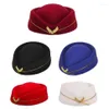 Berets 667e Hostesses hostess kapelusz stewardess beret kobiety formalne mundurowe czapki akcesoria 247n