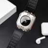 Pulseira de vidro Mod Case para Apple Watch Series 9 8 7 6 5 4 SE Seconds Change To Ultra 49mm AP Silicone Band