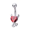 Obigo do botão do umbigo anéis de atacado 3 cores Little Evil Shape Sier 316l Aço inoxidável Barras de umbigo da barriga Jóias de piercing de corpo zw dhfnr