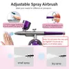 Face Massager Airbrush Mini Air Brush With Compressor Kit Nano Spray Gun Oxygen Injector for Nail Art Manicure Makeup Paint Tattoo W616B 231208