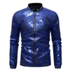 Mens Jackets Autumn Stand Up Neck Jacket European Casual Bright Face Performance Dress Large Baseball Jacketed Coat 231208
