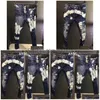 Jeans pour hommes Hommes Street Style Mode Hommes Haute Qualité Rétro Bleu Imprimé Designer Slim Fit Ripped Hip Hop Splashed Denim Pantsmens Dhbuz