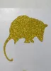 Adesivo glitter oro animale mammifero opossum per buste sigillate confezione regalo da parete22397322770379