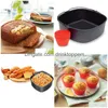 Kokredskap Air Fryer Nonstick Baking Pan för Philips Airfryer Power Sile Oven Mitts Tillbehör 7 tum 230810 Drop Delivery Hom DHGFC