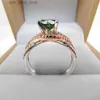 Luomansi S925 Zilver 2 VSS Groene Moissanite Ring met Certificaat Dames Sieraden Bruiloft Verjaardagscadeau YQ231209