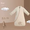 Macacões 25tog35tog algodão orgânico unisex bebê longsleeve saco de dormir wearable cobertor quente sleepsack ninho nightgowns conjunto de cama 231208