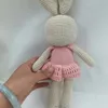 Pluche poppen Baby gehaakt gevuld konijntjesspeelgoed Zacht katoen Gebreid pluche konijnenpop Mini kawaii knuffelpop voor geboren vroeg educatief speelgoed 231208