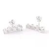 Bijoux légers boucles d'oreilles Moissanite nouveau Design rond rangée lâche en or blanc 18 carats pour femmes