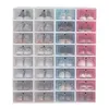 Juego de cajas de zapatos de 12 Uds., almacenamiento plegable Multicolor, organizador de plástico transparente para el hogar, estante para zapatos, organizador de almacenamiento de exhibición, caja individual 2286G