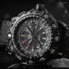 Wristwatches Addies Outdoor Army Sports Luminous Tube Quartz Wrist Watches 50M Waterproof Men Black Silicone Military Watch Clock 318j