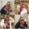 Lenços clássico inglaterra retro vermelho xadrez cachecol inverno quente cashmere para mulheres elegante versátil xale acessórios de roupas