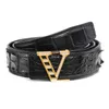 Bälten Crocodile Leather Men's Belt, äkta läder, premium exportkvalitet, smidigt, lyxmärke diamant inlagd brevbyxor, au