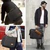 Evrak çantaları çılgın at deri erkekler crossbody evrak çantası tuval sıçrama geçirmez iş meslek çantası bilgisayar tote 231208