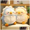 Plush dockor Kawaii Chicken Bear Rabbit Penguin Piggy Dinosaur Pudow Toys Mjuk fylld Animal Doll Chair Cushion Room Decor Kids Gif DHCA5