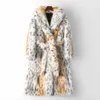 Överskridande europeisk och amerikansk version Autumn New Golden Mink Fur Coat Women's Wide Version Long Fur Coat