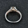 مع الحجارة الجانبية Attagems 925 Silver 18K Rose Gold Rings for Women Farmling Moisssanite Diamond Band Band Anniversary Fine Jewelry YQ231209