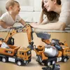 Gegoten modelauto's Legering graafmachine Speelgoedauto voor kinderen Jongens Simulatie Techniek Voertuig Bulldozer Road Roller Mixer Truck Model Kids GiftL231114