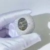 Pierścienie ślubne lodowe pierścionek dla mężczyzn prawdziwe złoto plastowane zębowe ustawienie miedziane cZ kamienie hip hopowe modne trend biżuterii 231208
