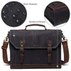 Bortkyror Vaschy Canvas Messenger Bag For Men Vintage Leather Waxed Portfölj 173 tum Laptop Office Bags 231208