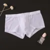 Sommer Mann Eis Seide Transparente Unterwäsche Ultra Dünne Atmungsaktive Weiche Feste Männliche Boxer Niedrige Taille U Pouch Sexy Herren Unterhosen