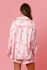 2-teiliges Christams-Pyjama-Set für Damen, süßes Blumenmuster, lange Ärmel, Hemd mit Knöpfen, elastische Shorts, Loungewear, weiche Harajuku-Nachtwäsche 231208
