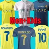 MANE 23 24 Al Nassr FC Futebol Jerseys Ronaldo 2023 2024 Novo Home Amarelo CR7 Gonzalo Martinez Vincent Aboubakar Homens Top Kit de Futebol Camisa Crianças Meias Terceiro 3º Jersey