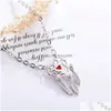 Pendentif Colliers Collier romantique en forme de coeur Charmant Femmes Bijoux en cristal rouge Mode Saint Valentin Cadeaux Drop Livraison Penda Dhjjg