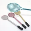 Raquete de tênis realista, 4 unidades, estilo badminton, caneta neutra, tomada de água, material escolar para estudantes