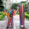 Eco-Friendly 1000 Pcs Disposable Color Art Straw Drink Juice Fruit Coke Creative Style Straws Environmental Protection Plastic Par228W