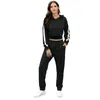 Kvinnors tvåbitar byxor Autumn Winter Fashion Women Långärmskjorta Toppar 2 Set Hoodies Sweatshirt Lounge Wear Outfits Suit