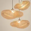 Lampe suspendue LED en bambou moderne, luminaire décoratif d'intérieur, luminaire décoratif d'intérieur, idéal pour un salon, une salle à manger, un Restaurant ou une cuisine, 298T