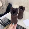Klassiska australien barnskor stövlar flickor australie bågar sko barn äkta läder snö boot småbarn barn svarta tossor designer ies