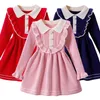 Girls Dresses Childrens long sleeved knitted wool dress spring and autumn girls silk scarf Princess Baby Dress 231208