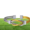 Titanium Steel Men's Twist Wire Bracelets & Bangles Unisex Punk Jewelry Black France Cuff Knot Bracelet Wholesale Bangle1470201