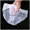 Underpants 1-2Pcs Nylon Spandex Mens Underwear Briefs Seamless Tra-Thin Ice Silk Cueca Low Rise Male Panties Plus Size Drop Delivery Dhyo7
