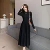 Basic Casual Dresses Autumn Knitted Dress For Women Clothes Elegant And Pretty Womens Fashion Half High Collar Long Sleeve Office Lady 231208