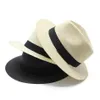 Berets Sommer Fedoras Panama Jazzhut Sonnenhüte für Frauen Mann Strand Strohmänner UV Schutz Cap Chapeau Femmeberets238n