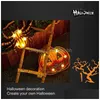 Andra LED -belysning Halloween Styling Lights Night Pumpkins Ghost Festival Decoration Spider Bat Skl Pumpkin Form Drop Delivery Holid DHKFA