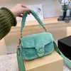 Oryginalna skórzana poduszka Tabby designer torebki damskie torby sprzęgła luksusowe rozmyte wełniane torby na ramię