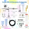 Airbrush Tattoo Supplies Kit DualAction Gravity Spray Gun with 020305mm Needles Set 7cc20cc40cc Cup Air Hose and Cleaning 231208