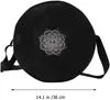 Yoga Circles Sac de roue de yoga en nylon noir Mandala fleur sac de cercle de yoga grande capacité double fermeture éclair sac à dos de roue de Pilates sac de sport de remise en forme 231208