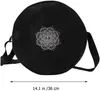 Yoga Circles Yoga Wheel Bag Нейлон Черный Мандала Цветок Yoga Circle Bag Большая вместительная двойная молния Рюкзак на колесах для пилатеса Фитнес-спортивная сумка 231208