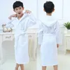Towels Robes Girl Summer Cotton Bathrobe Waffle Hooded Children Robe Boys Dressing Gown Kids Roupao After Spa Bath Swimming 231208