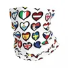 Berretti Eurovision Song Contest Bandiere Cuori Bandana Ghetta per il collo Sciarpa stampata Passamontagna multiuso Corsa per uomini Donne Adulti