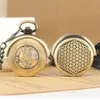 Relógios de bolso Steampunk Bronze Relógio de Bolso Mecânico Retro Criativo Rotativo Tampa Roman Numeral Display Mecanismo Manual Pingente Relógio Masculino 231208