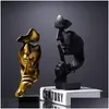 Decorative Objects & Figurines Accessories For Home Decoration Silence Is Gold Statue Of Human Face Scpture Abstract African 220817 Dr Dhgmh
